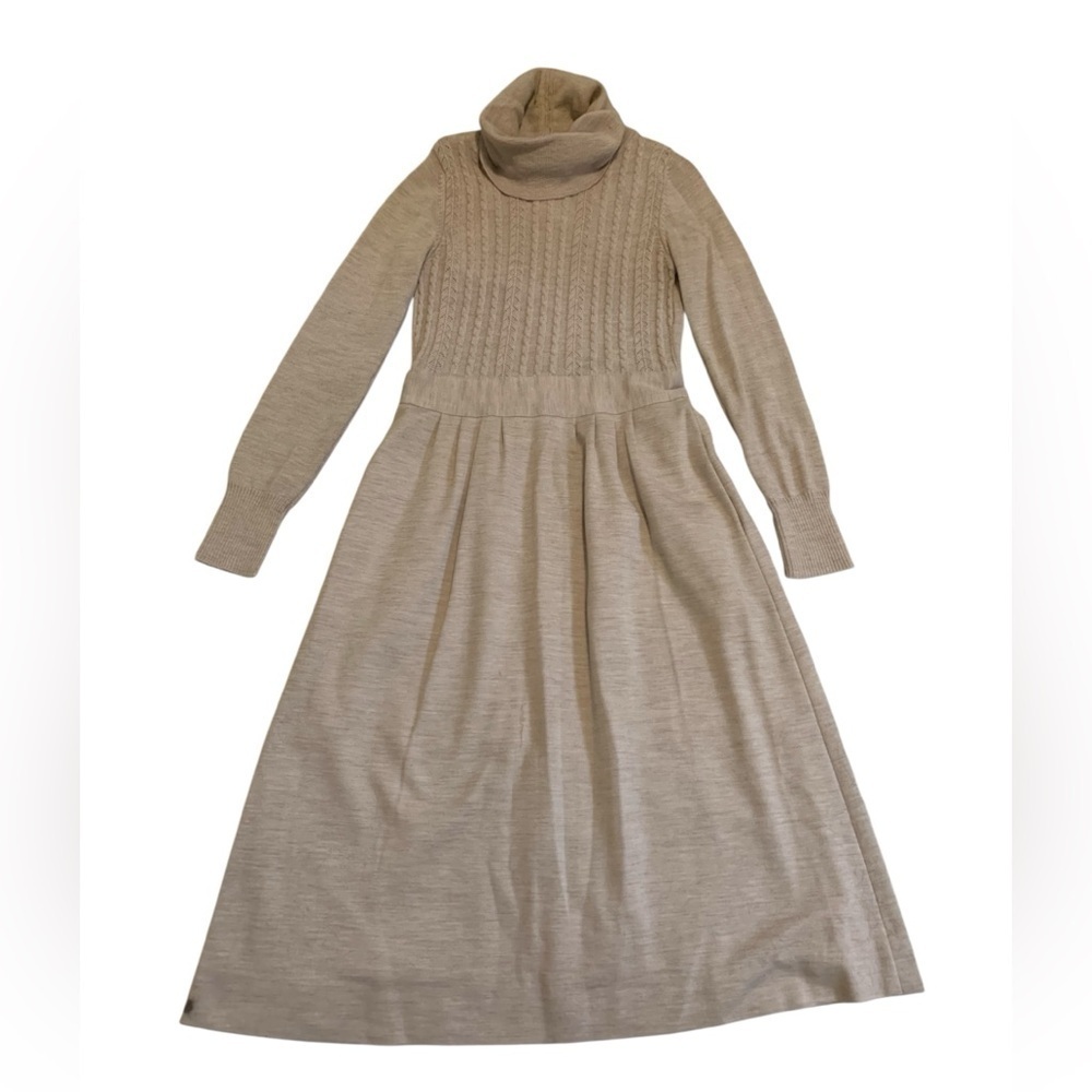 Vintage 70s Ciaro 100% Wool Turtleneck Knit Sweater Dress Size 12
